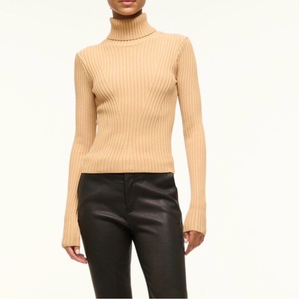 STAUD Jace Top | Camel Knit | Size L | NWT